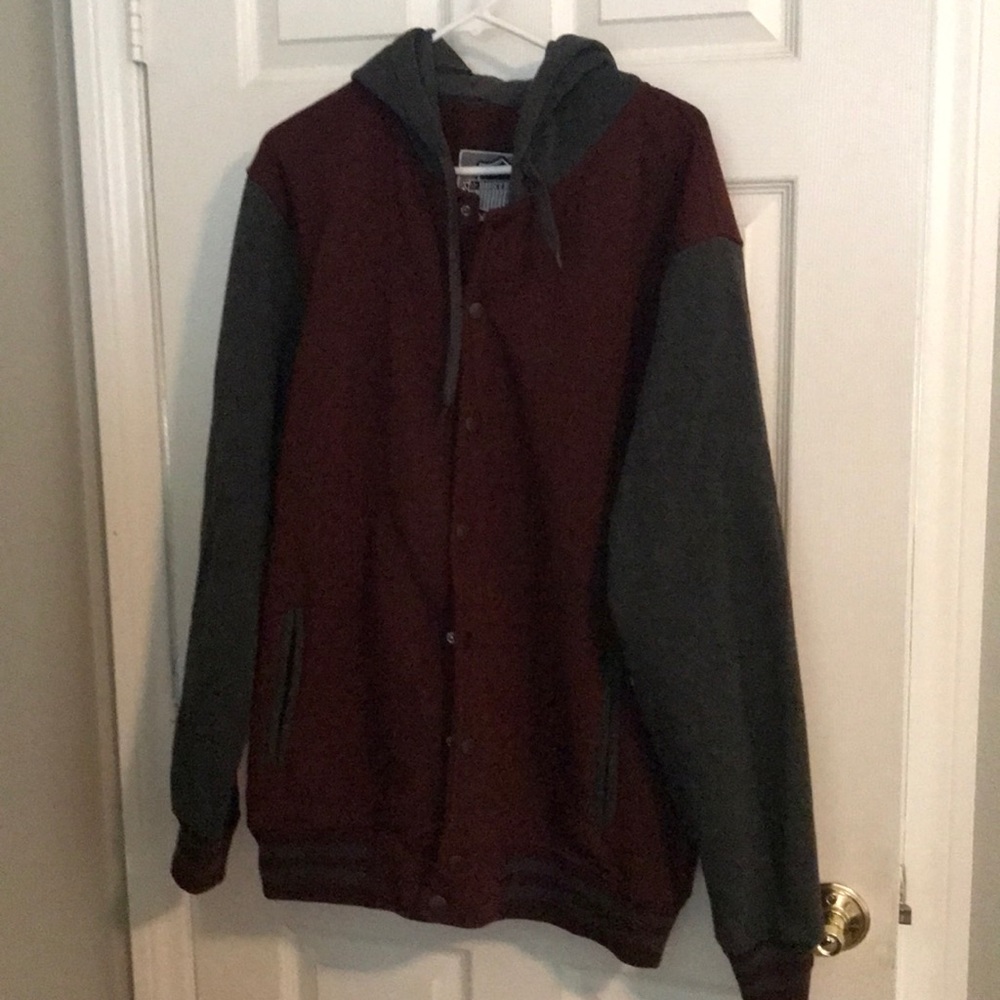 Maroon/Dark Grey Varsity Jacket
